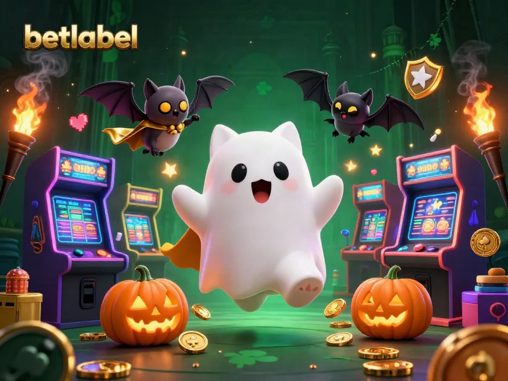 Engage with betlabel's spooky casino adventure featuring a ghost cat and bat as they phase through games.
