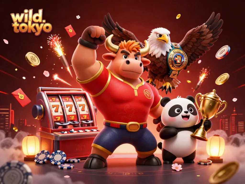 Join the action at Wild Tokyo Casino with exciting 3D visuals of vibrant characters and gaming elements.